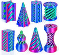 8 Pack Impossible Cone Fidget Toy, 3D Printed Spiral Pyramid Passthrough Gadget, Sensory Stress Relief Desk Toys for Kids & Adults, Optical Illusion Gift for ADHD/Anxiety