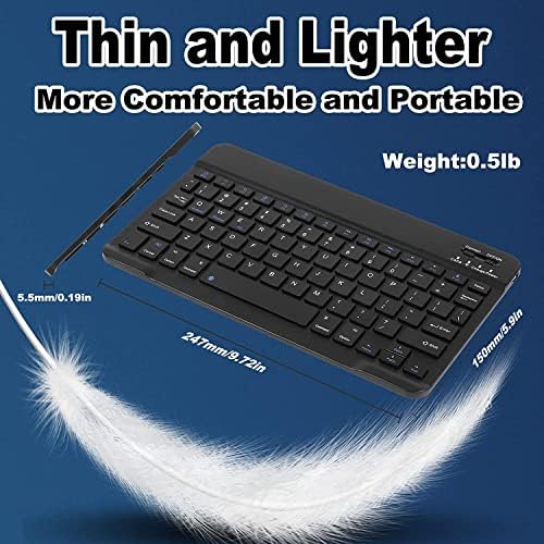 Small Rechargeable Ultra-Slim Ergonomic Bluetooth Keyboard Mouse Set for Apple iPad iPhone Samsung Tablet Phone Android PC Computer Mac Smartphone,Wireless Mouse Ergonomic Vertical Mouse LED Light