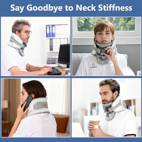 Cervical Traction Device, Neck Stretcher Cervical Traction, Adjustable Neck Braces for Pain Relief, Neck Decompression Device for Improved Spine Alignment