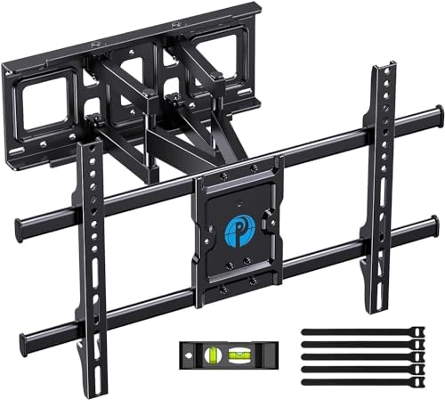 Pipishell Full Motion TV Wall Mount for Most 37-84 Inch TVs up to 132lbs, Wall Mount TV Bracket Articulating Swivel Tilt Extension Leveling Max VESA 600x400mm Fits 12/16" Wood Stud, PILFK1