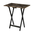 Home Decor Tray Table Set, Faux Marble, Brown