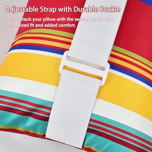Striped Outdoor Chaise Lounge Head Pillow 11"x16" Set of 2