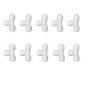 10-piece 3/8" x 3/8" x 3/8" Tube O.D. Push-to-Connect Eugal Tee Fitting - Plastic Quick Connect for RO/Water Purification Systems.