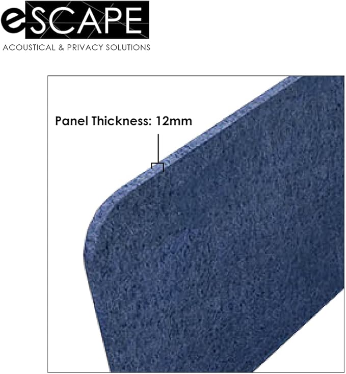 Escape 12" Freestanding Desk Divider | Eco-Friendly Acoustic Privacy Screen | Noise Reducing Desk Partition | 35" Wide | Sky Blue