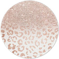 ITNRSIIET Round Mouse Pad with Stitched Edge Premium-Textured Waterproof Non-Slip Rubber Base Desktop Protection Mat Diameter 8.7 inches, Rose Gold Leopard Print