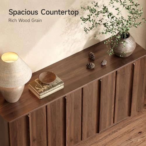 61" Sideboard Buffet Cabinet with Storage Walnut