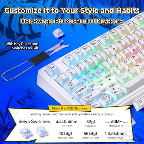 Aula F75 Mechanical Keyboard,Wireless Creamy Gaming Keyboard with Knob