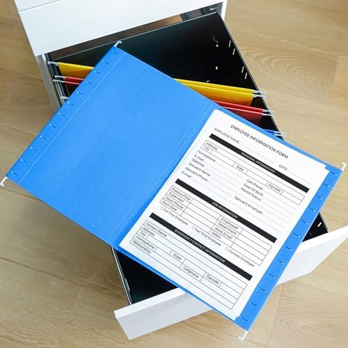 pmybupo Colored File Folders,6 Pack Yellow Letter Size Hanging File Folders with 1/5-Cut Tabs,Ideal for Home and Office Organization and Papers Classification