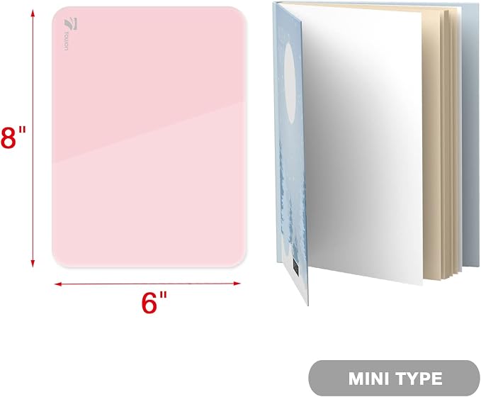 Pink Mini Desktop Pure Glass Whiteboard, Small Slope Slick Desk Whiteboard Glass, Desk White Board, Desktop White Board Dry Erase, Stenography Artifact for Office Home Schooling Décor, 8x6 Inches
