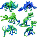 6pcs 3D Printed Dinosaur Skeletons, Flexible，Articulated T-Rex Fidget Toys,Large，3D Printed Animals,Desk Executive Toy，Easter Eggs Basket Stuffers,Toys for Boys Kids Teen Girl 5-7 4-6 8-12