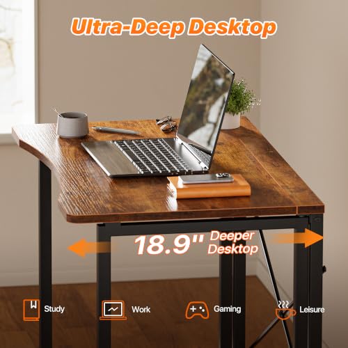 Folding Desk for Small Spaces, 31.5 Inch Foldable Computer Table
