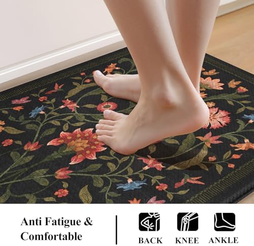 Collive Kitchen Mats for Floor, Kitchen Rugs Sets of 2 Non Slip Washable