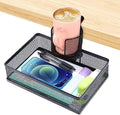ROSYLINE Rotary Under Desk Storage Organizer with Cup Holder & Drawer Tray