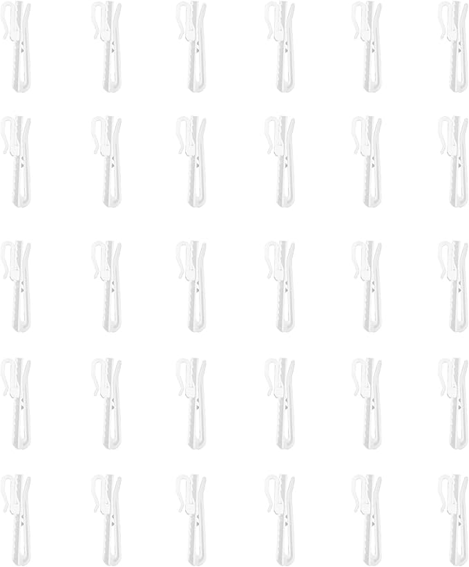 30 PCS Plastic Curtain Hooks Adjustable Pinch Pleat Curtain Clips Room Divider Curtain Hooks for Drapes