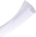 CrocSee 25ft - 1.25 inch Braided Cable Management Sleeve Cord Protector - Self-Wrapping Split Wire Loom for TV/Computer/Home Theater/Engine Bay - White