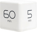 mooas Cube Timer (White), Timers Cube Flip Block Timers Productivity Gravity Sensor Time Management for Kids ADHD Classroom Kitchen Desk Workout Cooking Study 5, 15, 30, 60 min Timer Setting