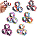 Cevioce 18Pcs Magnetic Rings Fidget Toy Set, ADHD Anxiety Magnetic Fidget Toys Adults Fidget Spinner Rings for Relief, Easter Gifts for Kids Year Old Easter Basket Stuffers for Teens Boys Girls D