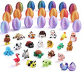 MONJITA 21 Pcs 3D Printed Easter Eggs with 21 Pcs Mini Animal Figurines Inside, Flexible Articulated Fidget Toys, Party Favors, Easter Basket Stuffers, Gifts for Kids Students Carnival Prizes
