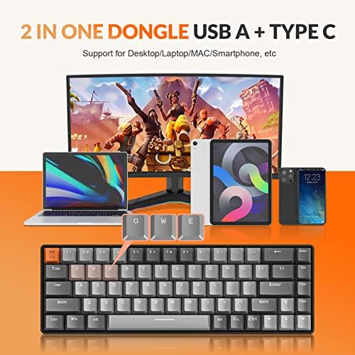 MAGIC-REFINER RK68 Compact 68 Keys Wireless Mechanical Gaming Keyboard