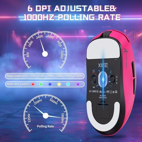 ATTACK SHARK X8 SE Tri-Mode Wireless Gaming Mouse Ergonomic 59g Lightweight