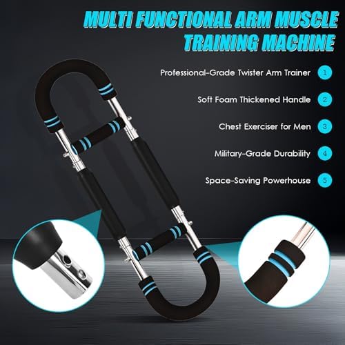 Twister Arm Exerciser, 70-110lb Adjustable Workout Equipment,Twister Arm Exerciser,Chest,Arms, Shoulders and Forearms Muscle Training Fitness Equipment,Portable Power Twister Bar