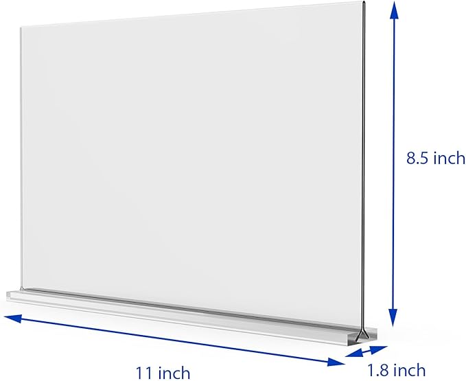 newnewshow Acrylic Sign Holder 11x8.5 Inch 3 Pack Horizontal T Shape Double-Sided Desktop Display Holder. (Optional 8.5x11 8.5x5.5 5x7 Horizontal and Vertical)