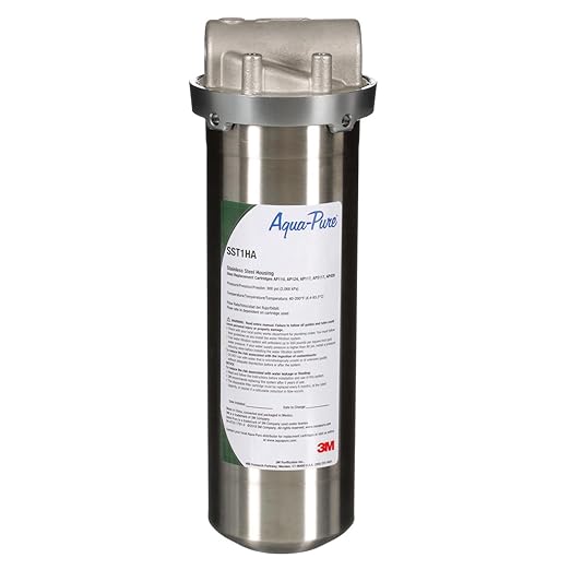 3M Aqua-Pure Whole House Std. Dia. Stainless Steel Filter Housing SST1HA. Heavy Duty Construction, Built to Last