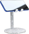 Bling Rhinestone Crystal Phone Stand, Adjustable Cell Phone Stand, Phone Holder for Desk, Desktop Holder, Cradle Compatible with iPhone Samsung Smartphones SL (White)