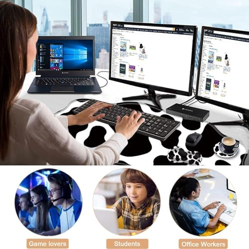 Mouse Pad with Wrist Support + Desk Mat + Coaster 3 in 1 Set, XXL Large Gaming Mousepad Ergonomic Mouse Pads for Desk Computer Laptop Office,Cow Print