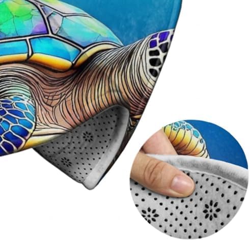 Fashion Round Area Rug Large Non Slip Carpet, Sea Turtle Unisex Home Decor Mat