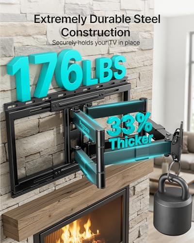 Full Motion TV Wall Mount for 37-90 Inch TVs up to 176lbs