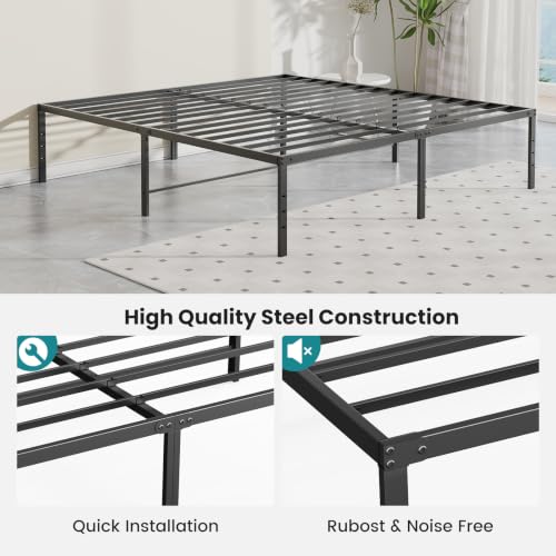Full Size Metal Bed Frame, Platform Bed Frame, 18 Inch