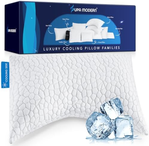 Side Sleeper Pillow for Adults, King Size Cooling Pillow for Neck and Shoulder Pain Relief, Adjustable Firm Soft Shredded Memory Foam Pillows for Side Back Stomach Sleepers, Bed Pillows for Sleeping