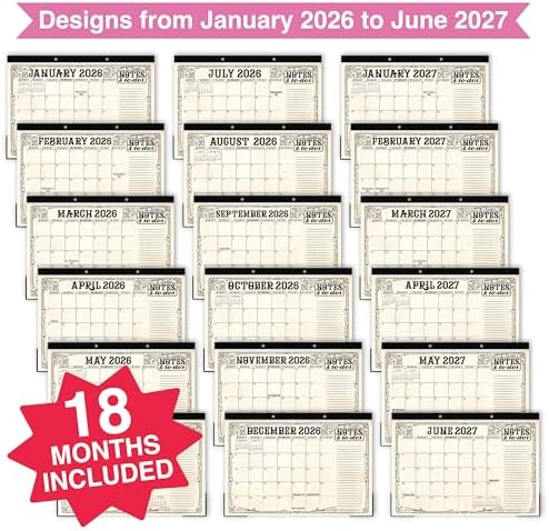 Large Desk Calendar 2026 - Desktop Calendar 2026-2027
