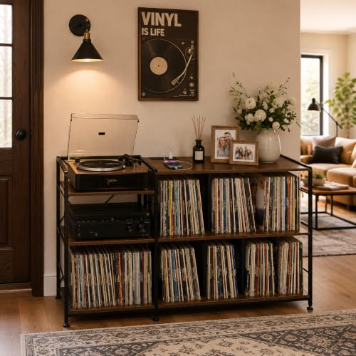 Vinyl Record Player Stand, Walnut
