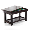Kids Activity Table with Board for Bricks Activity Play Table (Dark Brown)