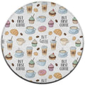 Large Home Decor Mat, Soft Round Yoga Carpet, Non Slip Machine Washable Home Office Circle Rug Coffee Nut, 24inch
