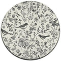 Fashion Round Area Rug Large Non Slip Carpet, Flower Bird Floral Unisex Home Decor Mat