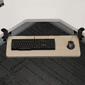 Keyboard Stand for Corner L Shaped Desk - Slide Out Tray with Hidden Drawers - No Drilling Needed - Swivel Clips - 3 Color Options
