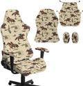 Western Cowboy Print Gaming Chair Cover with Armrest Cover Rustic Style Zippered Slipcover Stain Resistant Universal Swivel Office Desk Chair Protector