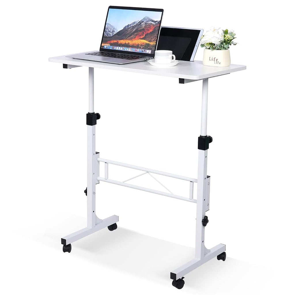 Standing Desk Adjustable Height, Mobile Stand Up Desk with Wheels