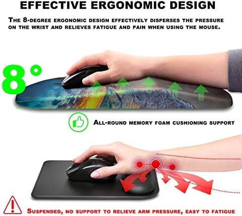 Mouse Pad Wrist Support, Ergonomic Mouse Pad with Massage Dot, Comfortable Computer Mouse Pad for Laptop, Wrist Rest Pain Relief Mousepad with Non-Slip PU Base for Office & Home, 12 x 8 in