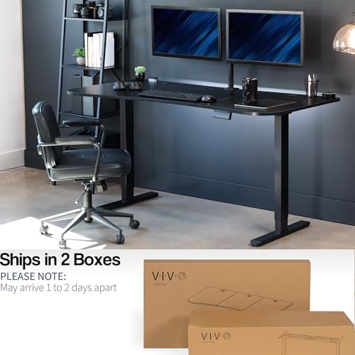 VIVO Black Carbon Fiber 60 x 24 in Standing Desk, DESK-KIT-E2B1R