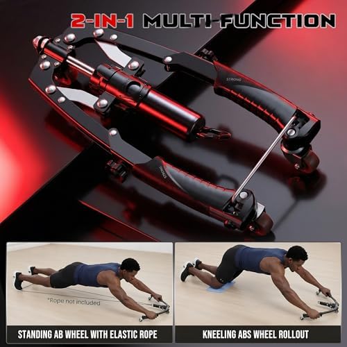 HI-REEKE Hydraulic Chest Exerciser, 3-in-1Chest Press Machine with Ab Roller Power Twist Workout Equipment