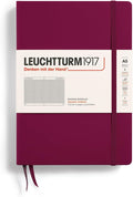 LEUCHTTURM1917 - Notebook Hardcover Medium A5-251 Numbered Pages for Writing and Journaling (Port Red, Squared)