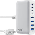 USB C Charger 200W USB C Charger Block,Upgraded GaN III 8-Port Fast Charging Station Hub,PD 65W Laptop Charging Adapter Compatible with MacBook Pro/Air,DELL,Steam Deck,iPhone 16/15/14,Galaxy S23/22