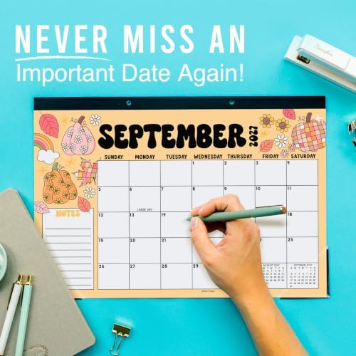 Large Desk Calendar 2027 - Desktop Calendar 2027-2028