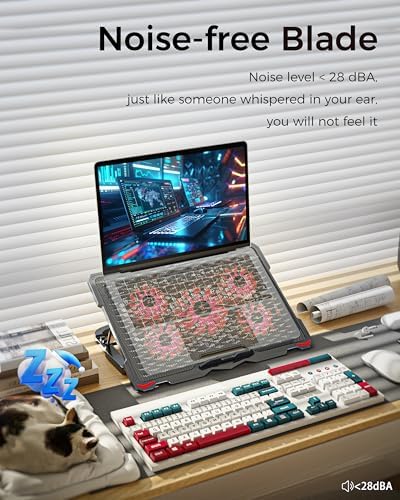 AICHESON Laptop Cooling Pad for 17.3" Notebook, Red 5 Fans