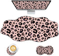 Mouse Pad with Wrist Support + Desk Mat + Coaster 3 in 1 Set, XXL Large Gaming Mousepad Ergonomic Mouse Pads for Desk Computer Laptop Office,Cute Leopard