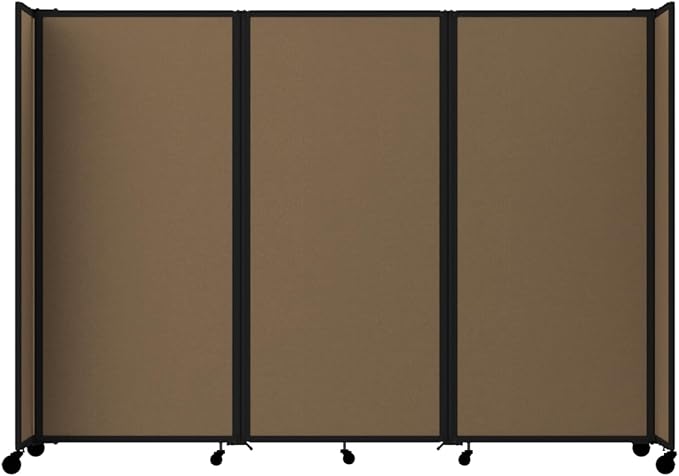 Versare Room Divider 360 Portable Wall Partition | Folding Panels | Large Freestanding Divider | Locking Wheels | Temporary Room Separator